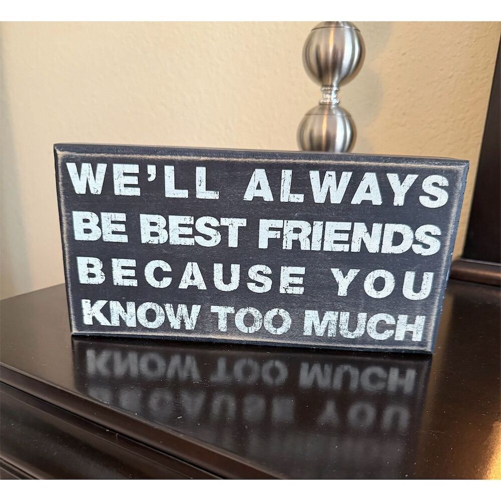 Primitives by Kathy Wood Sign – ‘Best Friends Because You Know Too Much’